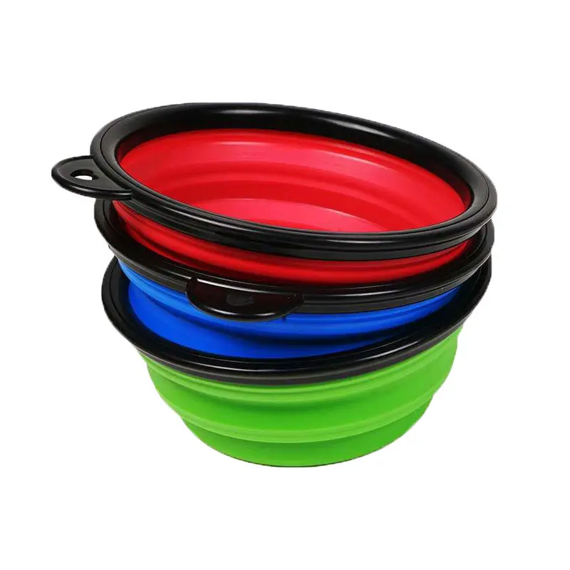 Portable 350ml-1500ml Collapsible Silicone Pet Dog Bowl - Foldable Travel Food Container for Outdoor Puppy Feeding