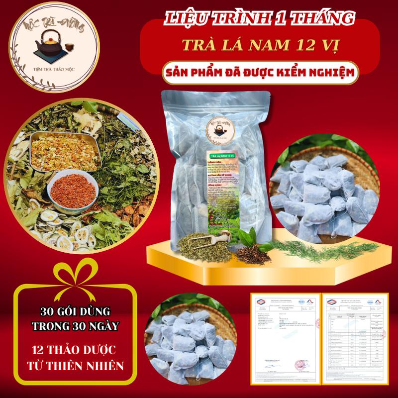 Trà Lá Nam 12 Vị - Đã Qua Kiểm Nghiệm - SET 30 Gói Dùng 30 Ngày - Thành Phần : Gạo Lứt, Lá Sen, Xạ Đen, Táo Mèo, Giảo Cổ Lam, Hoa Nhài Mộc Thông,... - Tea, Nước Trà Chè