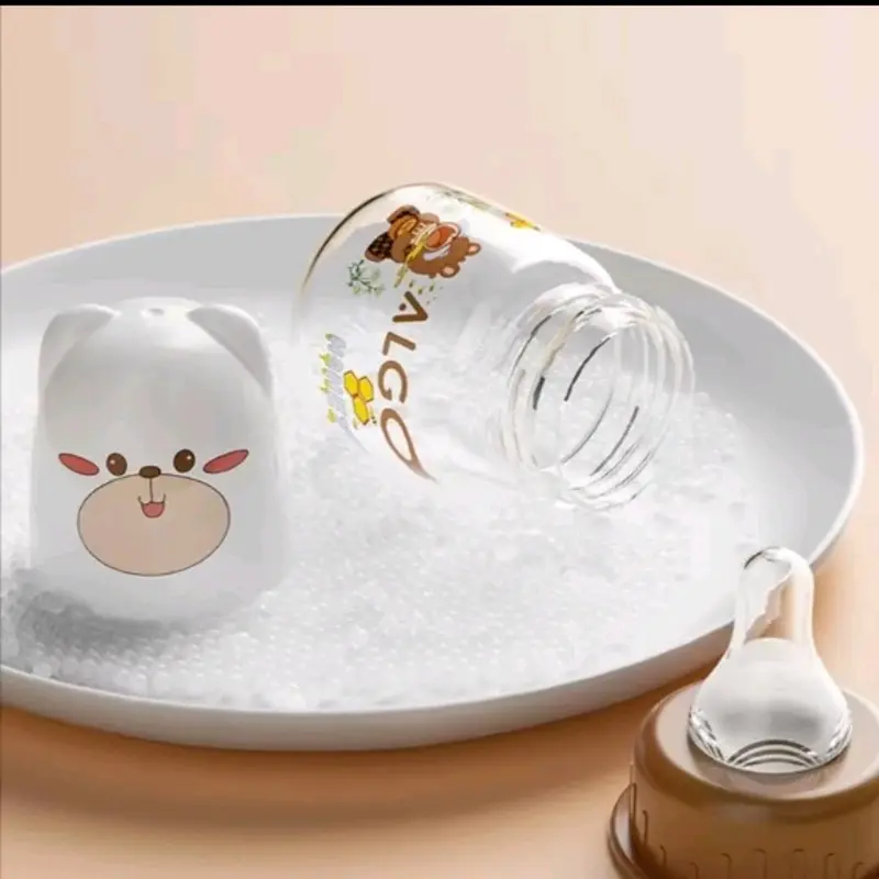 Botol Susu Bayi Algo Newborn Karakter Boneka 60ml tanpa gagang,botol susu 120 ml & 240ml dengan gagang 0-3 bln, 3-6  Bulan BPA Free - Botol Susu Dot Standar Bottle - Minum kempong botolsusu Pink Biru 1
