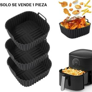 Molde de silicona cuadrado, 1 unidad reutilizable para freidora de aire, bandeja para hornear antideslizante para cocina en casa, accesorios de cocina