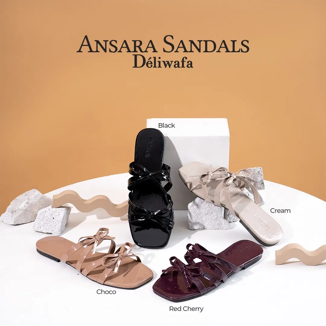 [Deliwafa] Ansara Sendal | Fashion Wanita | Open Toe | Sandal Cewek