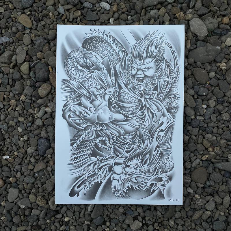Tato Temporer Semi Permanen Tahan Lama Tato punggung Tato tahan lama Tato Harimau full Tato FruitInk Tato Ikan KOI Tato yakuza tato macan 3