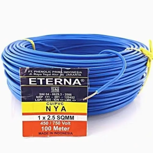 LANGSUNG KIRIM ETERNA Kabel NYA 2,5 / 2.5 / 1x2.5 Kawat Engkel SNI LMK - 25 Meter 25m
