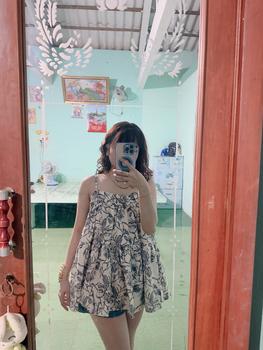 Product Review of Áo váy babydoll hoa nhí Nana21 Nanastore21 Nữ Dress Women Nhung Kem from H** 1
