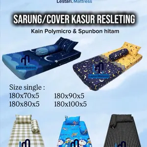 PROMO TERMURAH Cover/Sarung Kasur Resleting Kain Polymicro SUPER LEMBUT 100% Ukuran Single Size