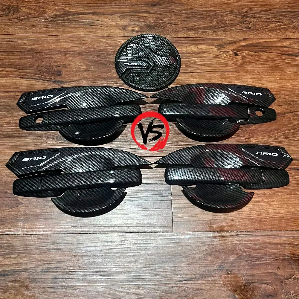 Paket Cover Handle Outer Handle dan Tank Cover Honda Brio 2019 2020 2021 2022 2023 2024 2025 2026 Motif Carbon