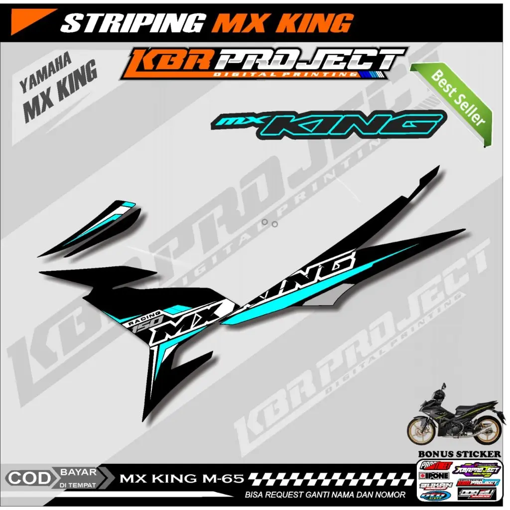 MX KING STIKER  STRIPING PREMIUM MOTOR KEREN LIS VARIASI MX KING STIKER MOTOR YAMAHA DESAIN RACING M.65 HOLOGRAM TRANSPARAN BISA COD Motorcycle