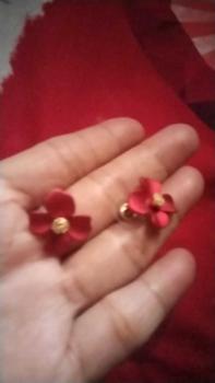 Product Review of PH13 Anting Bunga Merah Korea Cantik Aksesoris Wanita Trendy Stylish from A**I 0