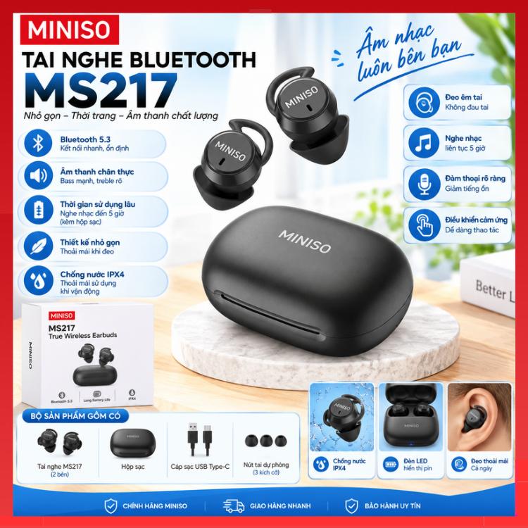 Tai nghe dịch thuật MINISO MS217 AI Tai nghe ngủ không dây Bluetooth V6.0 Âm thanh HIFI với các chế độ Multi-EQ