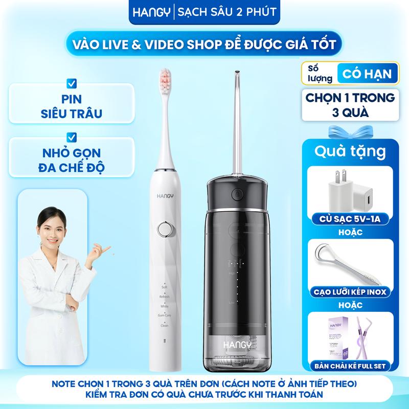  Combo máy tăm nước HM23 Pro & bàn chải điện HY23 Pro – Sạch sâu 2 phút chuẩn nha khoa tại nhà 