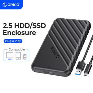 ORICO 2.5 HDD SSD Enclosure USB3.0 Kes Penyimpanan Luar SATA 5Gbps Sokongan Drive Keras UASP ((25PW1C)