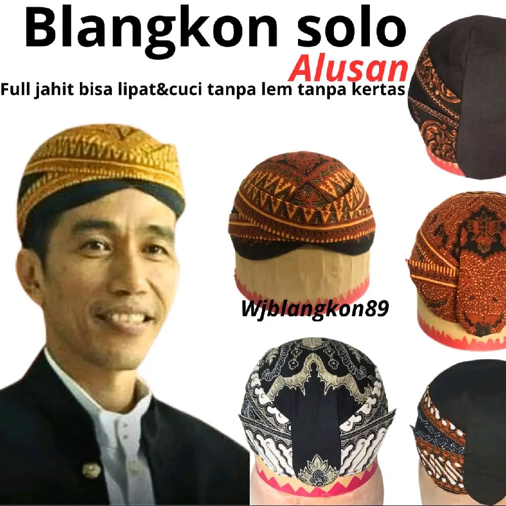 Blangkon solo Alusan full jahit bisa lipat dan cuci