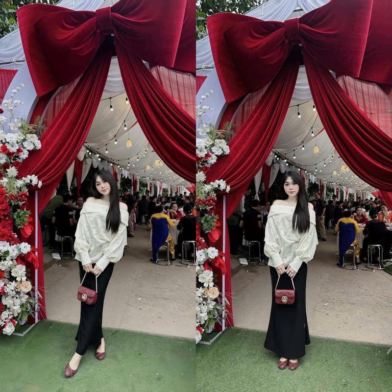 Sét áo dài tay trễ vai sang chảnh quý phái mix chân váy Đuôi cá tôn dáng trẻ trung thanh lịch Siêu Hot Hit "lisa dress" WOMEN TOP - Dành Cho Nữ "Hanni top, Up.studio"