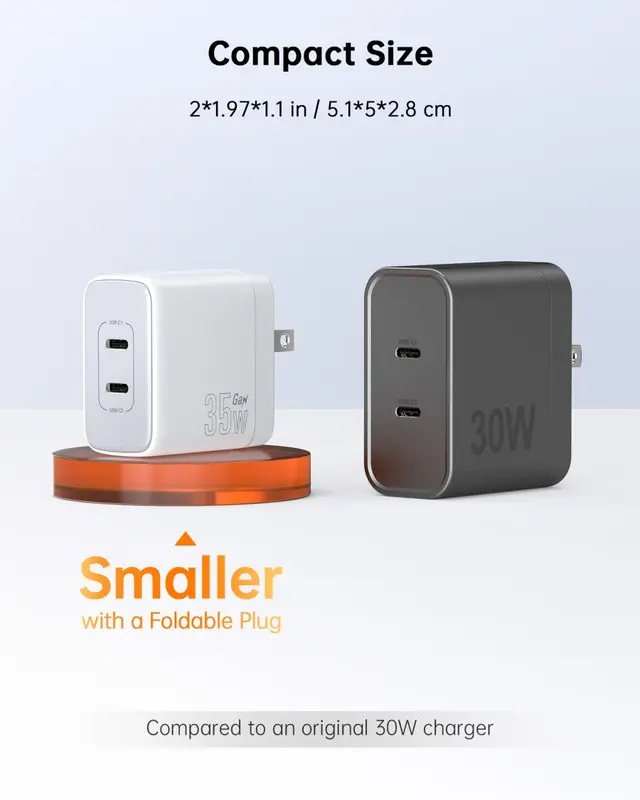 NOVOO RG35C Dual C Port 35W GaN Charger Dual Fast Dual Device Charging - Party Go S38 3