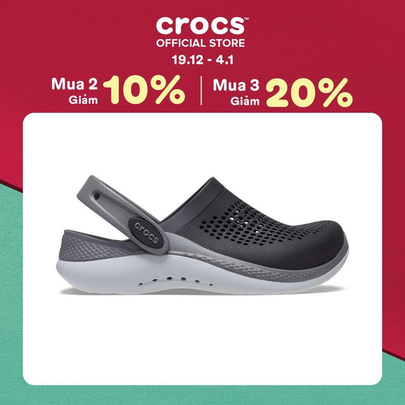 Giày Clog Trẻ Em Crocs Literide 360 - Black Slate Grey - 207021-0DD