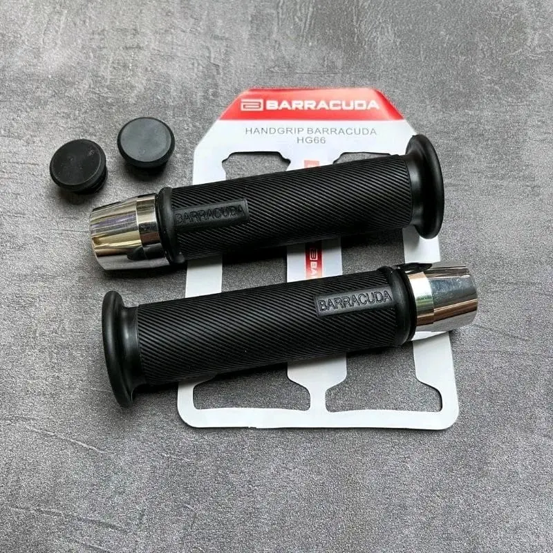 handgrip baracuda HG66 plus jalu chrome / grip baracuda HG66 universal plus jalu chrome / handfat  / sarung gas semua motor harga sepasang 0