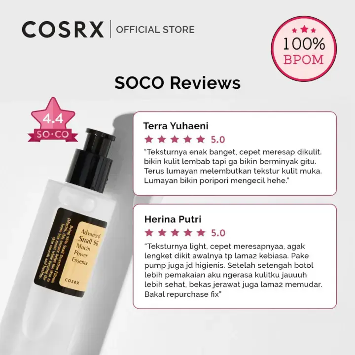 COSRX Advanced Snail Mucin 96 Power Essence - 100 ml - Esens Lendir Siput - Skincare Merah Wajah Kerutan 4