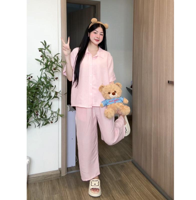  Kozoda Đồ Ngủ Đũi Vân Mây BN55 Họa Tiết Size S & M Thoải Mái Đồ Bộ Nữ Mặc Ở Nhà Mùa Hè Đi Chơi Chất Liệu Mềm Mại 