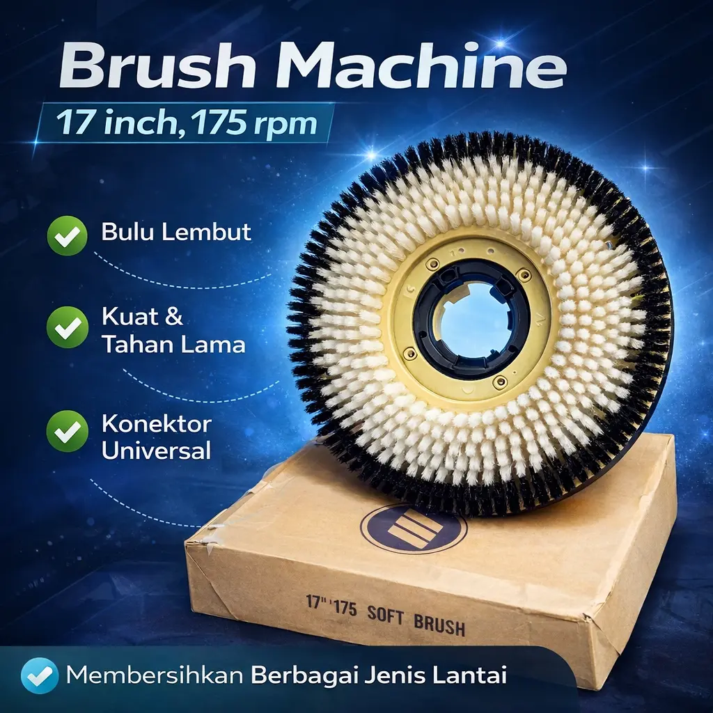 Sikat Mesin Polisher 17 Inch Soft Brush 175RPM - Sikat Karpet Halus