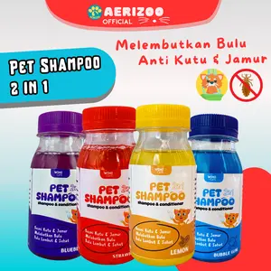 Shampo & Conditioner Kucing Kitten Adult Lembut Wangi Tahan Lama dengan 4 Varian Aroma Pet Shampo Aerizoo Anti Kutu Jamur dan Ketombe lues shampookucing cairan anjing & kucing
