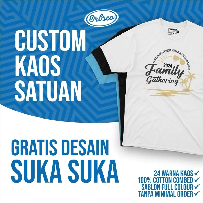 ORBSCO - Kaos Custom Suka Suka (Bisa Custom Design Sendiri) baju combed