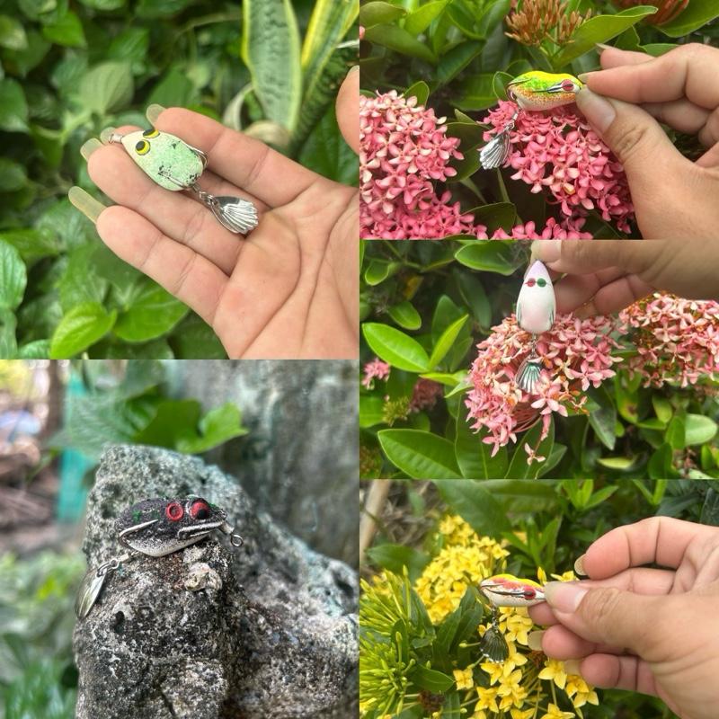 1 con 39k Nhái Hơi E-mo f35 Chấm Bi Chằng hiêu tuy chọn Lưỡi Titan BKk Trắng & Đen Mồi Câu Lure Fishing Bắt Cá Lóc Size 6g 8g 10g