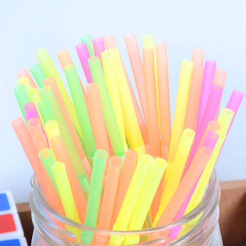 Product Introduction of Straw Plastik Fleksibel, 100 Keping, Bengkok, Berwarna-warni, Sesuai untuk Majlis Keraian, Straw Minum Plastik, M7L7 20