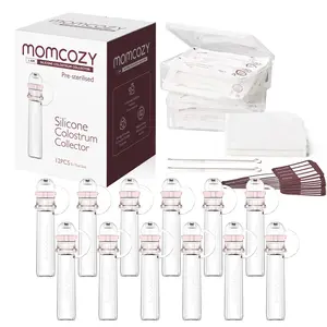 Momcozy Colostrum Collector Kolektor ASI yang Dapat Digunakan Kembali dengan Kotak Penyimpanan dan Lap Kapas, Wadah Kolostrum Portabel Bebas BPA, Kolektor Multi Guna 5ml