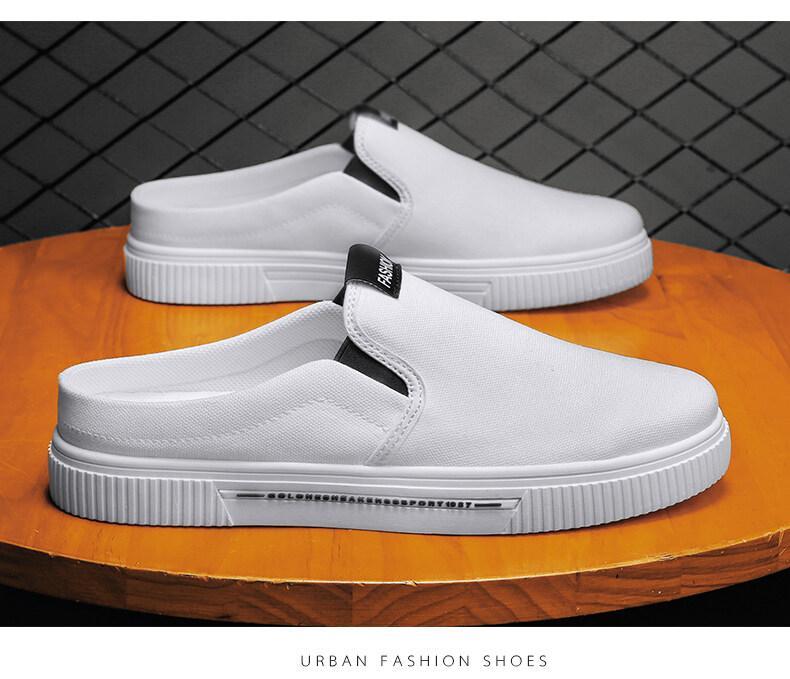 Product Introduction of 2023 New [COD] [Free Shipping] [Spot] Men's New Canvas Half Drag Low-Top Sneakers Casual Shoes Sports Canvas Shoes 18
