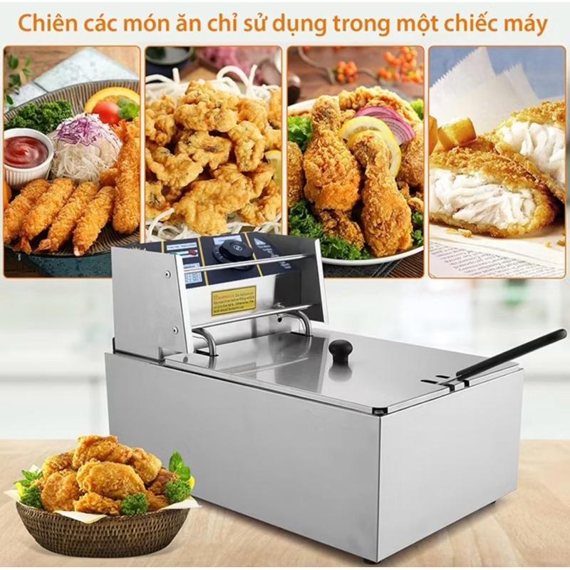Bếp chiên nhúng điện 6 lít siêu bền, bếp chiên dầu đa năng cho gia đình và quán…