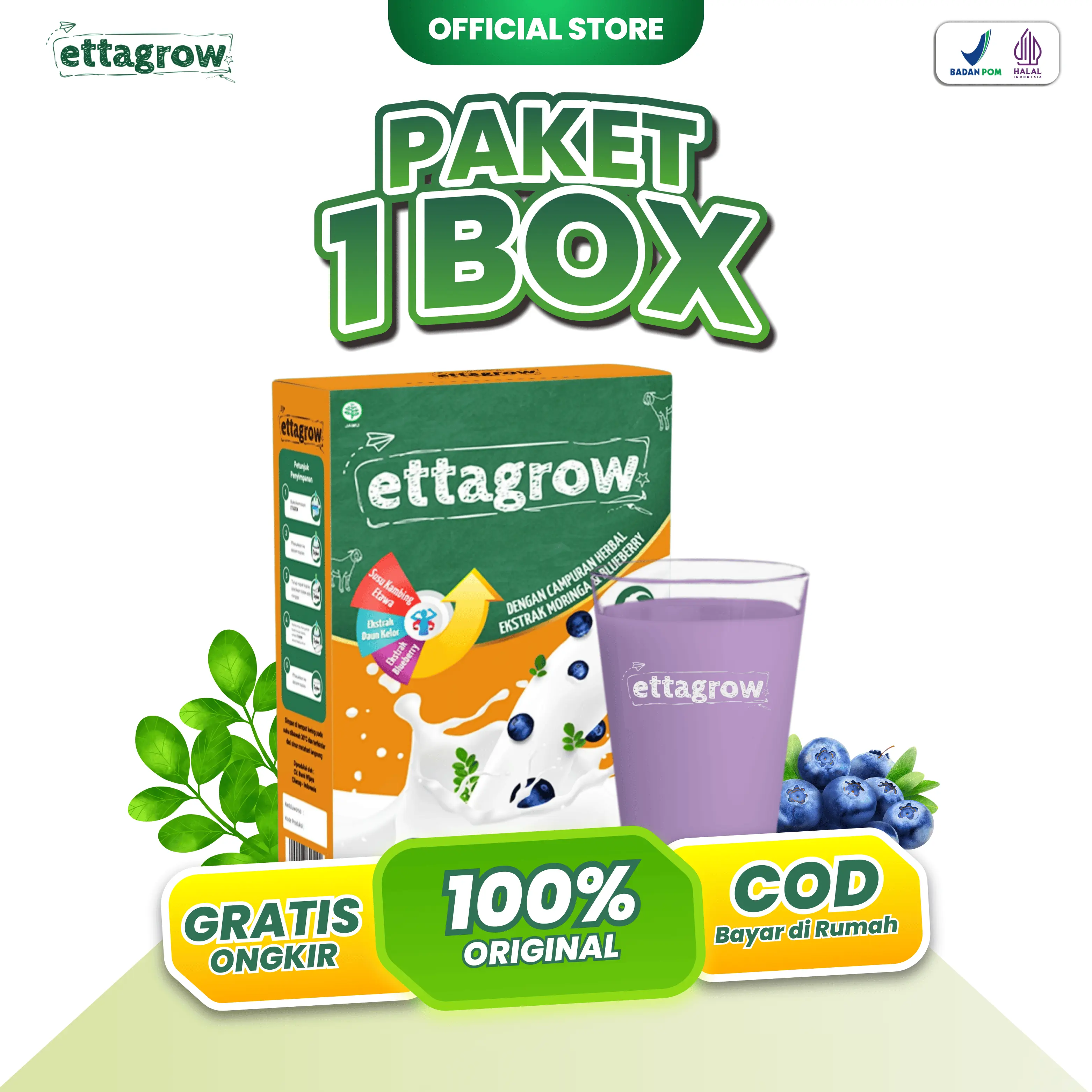 (1 BOX) ETTAGROW | SUSU KAMBING SUPERFOOD ANAK | BANTU PERBAIKI NAFSU MAKAN ANAK & TUMBUH OPTIMAL