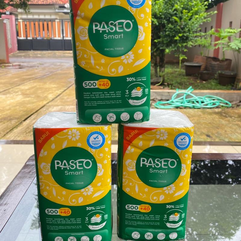 (3 PCS) TISU/TISSUE PASEO FACIAL 540 HELAI 30% LEBIH KUAT & TEBAL 3 PLY TISSUE PER LEMBAR 2