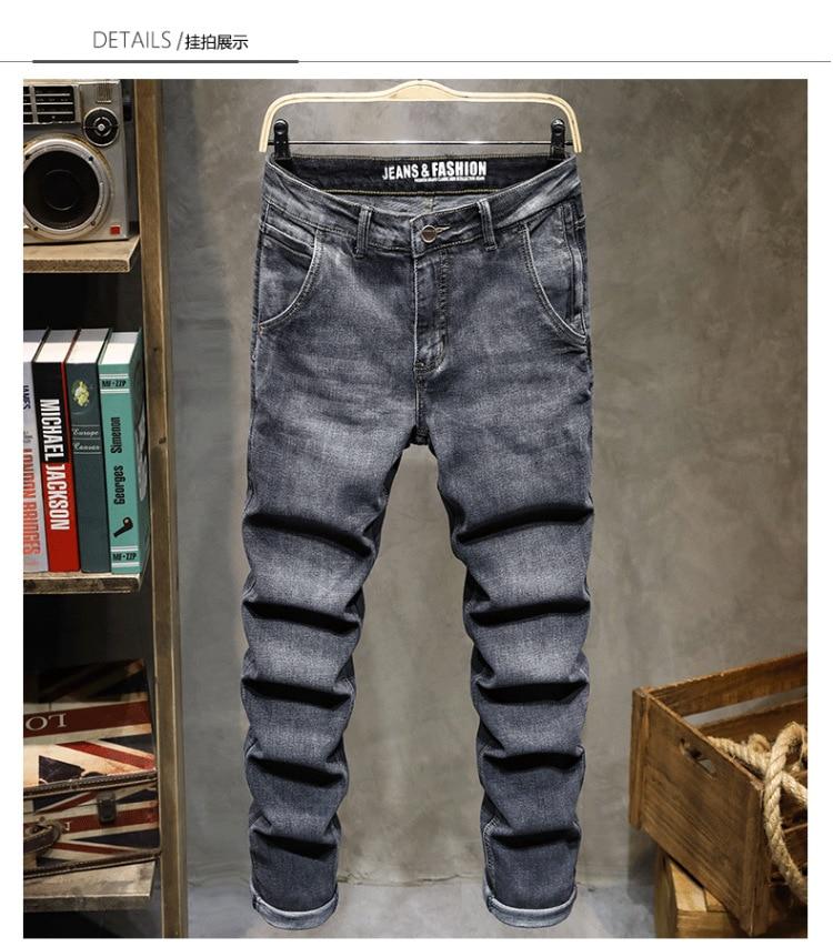 Product Introduction of Men Clothing New Pattern Recreational Vintage Nostalgia Smoky Grey Jeans Straight Cylinder Loose Street Trousers Autumn Female 13