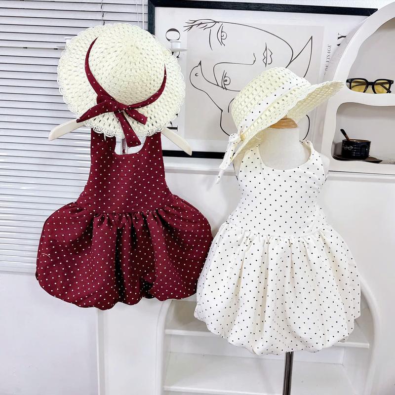 Kho Sỉ Anh Đức x TẶNG MŨ Váy Chấm Bi 2 Màu Xinh Xắn,Phong Cách Vintage Ngọt Ngào ,Tiểu Thư Váy bé gái đi chơi 6-30kg