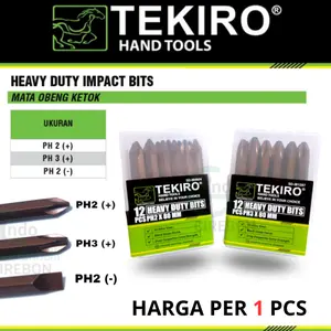 TEKIRO Mata Obeng Ketok PH2 PH3 80 mm Plus Min Minus Magnetic Heavy Duty Bits Getok PH 2 PH 3