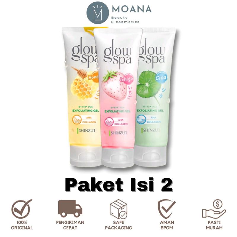 [BUY1 GET1] Shinzui Glow Spa Exfoliating Gel 130 ml | Cica / Ichigo / Honey | Mengangkat Sel Kulit Mati 1