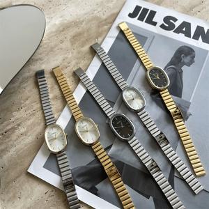 NAIDU Elegant Retro Oval Watch with Stainless Steel Strap for Women - Delicate Minimalist Style Wristwatch for Students open popular key cute thrift seventeen miniteen