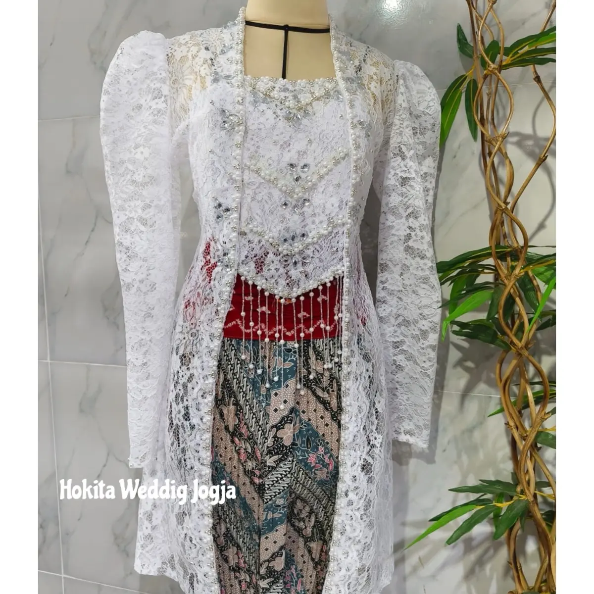 Kebaya Akadnikah/Kebaya Ijab/Kebaya Kutubaru Putih MODEL RAWIS Wanita