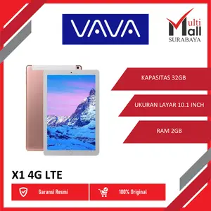 VAVA X1 4G LTE Tablet 10.1 Inch 32GB Internal 2GB RAM Garansi Resmi 12 Bulan Kamera 8MP Belakang & 5MP Depan Layar 10.1" 1280x800 Quad Core 1.5GHz WiFi A/B/G/N Original