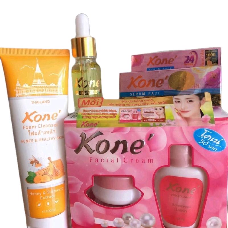 Combo Koné Hỗ Trợ Điều Trị Mụn Thâm Nám - Combo Gồm 3 Sản phẩm: 1 Bộ Kem Koné + 1 Serum + 1 Sữa Rửa Mặt