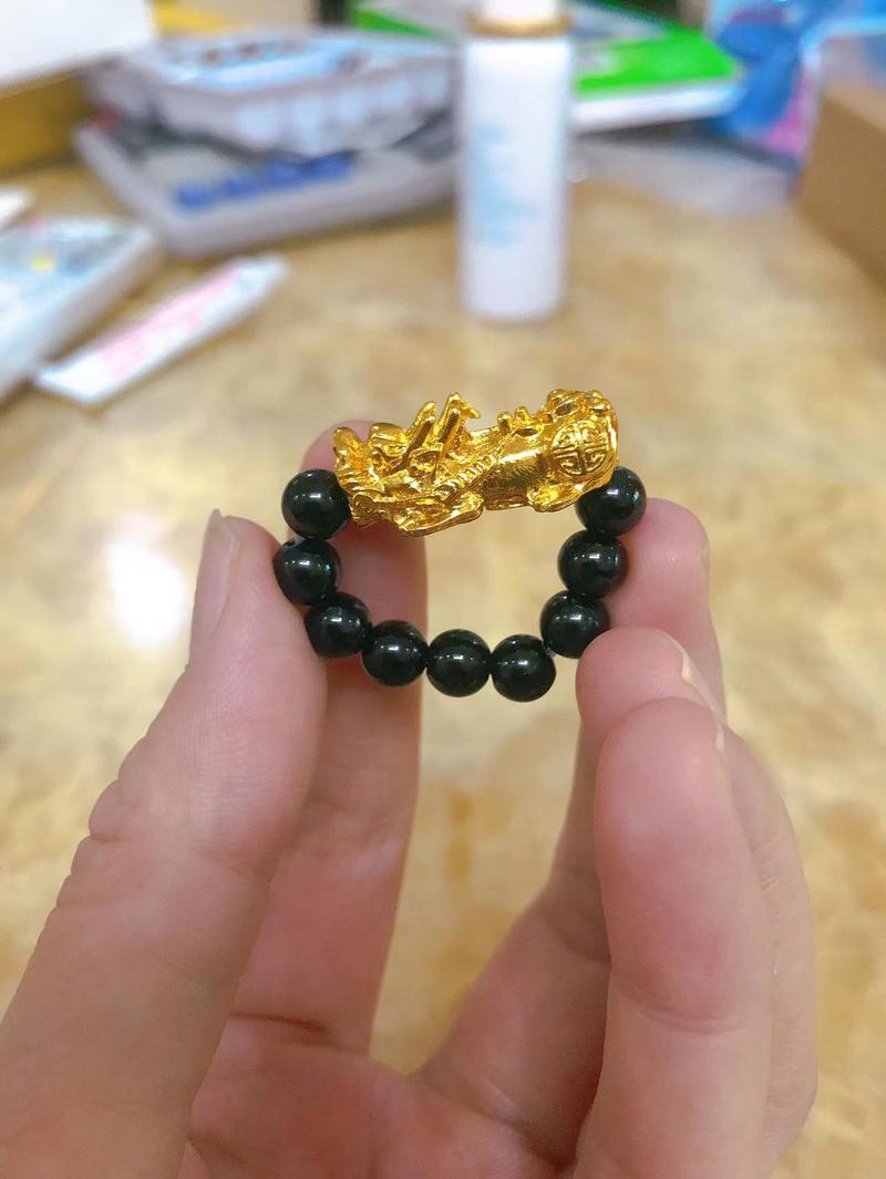 Product Introduction of fengshui pixiu lucky ring with gold plated. 3
