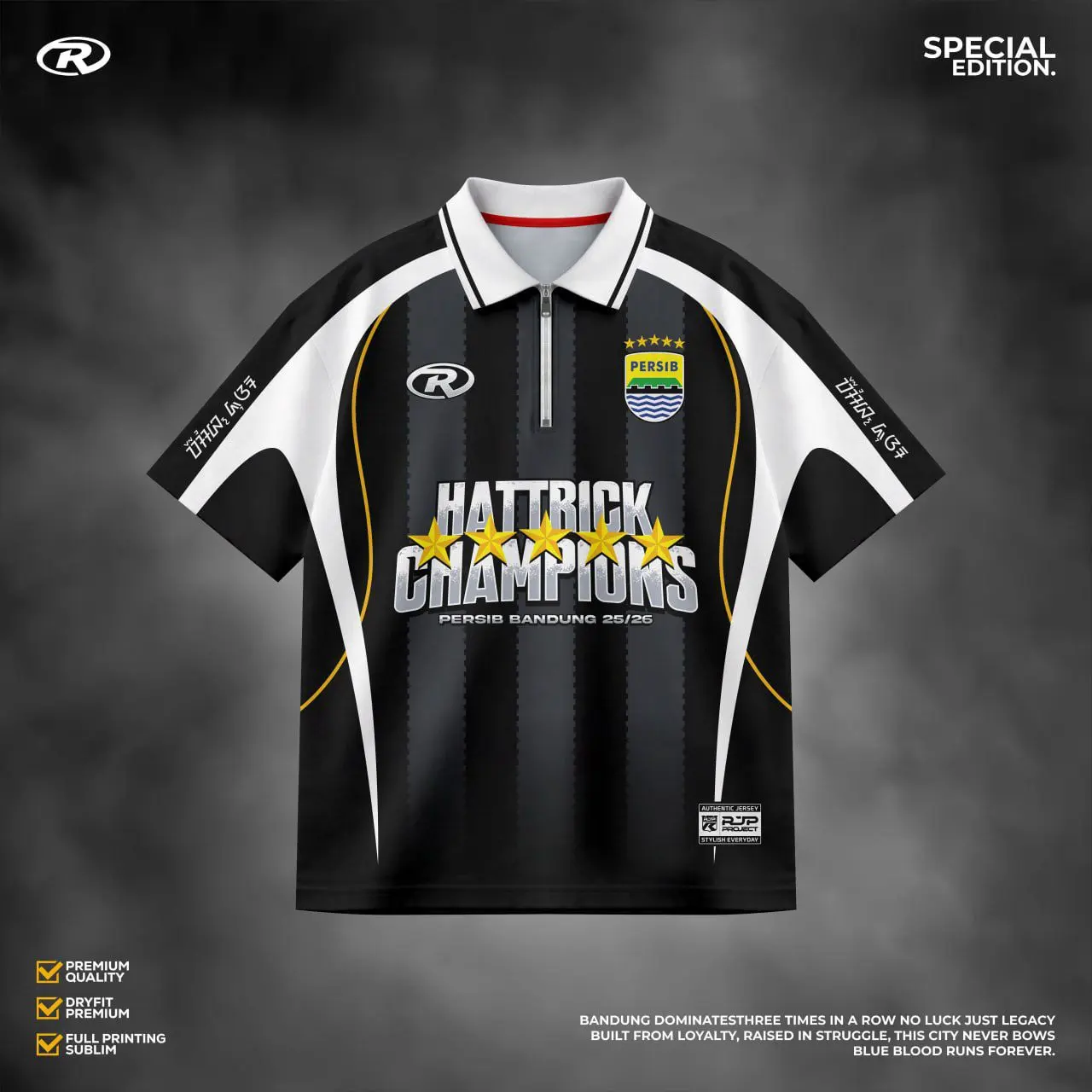 Jersey Persib Hattrick Champions 2026 AYAH & ANAK Reguler Zipper