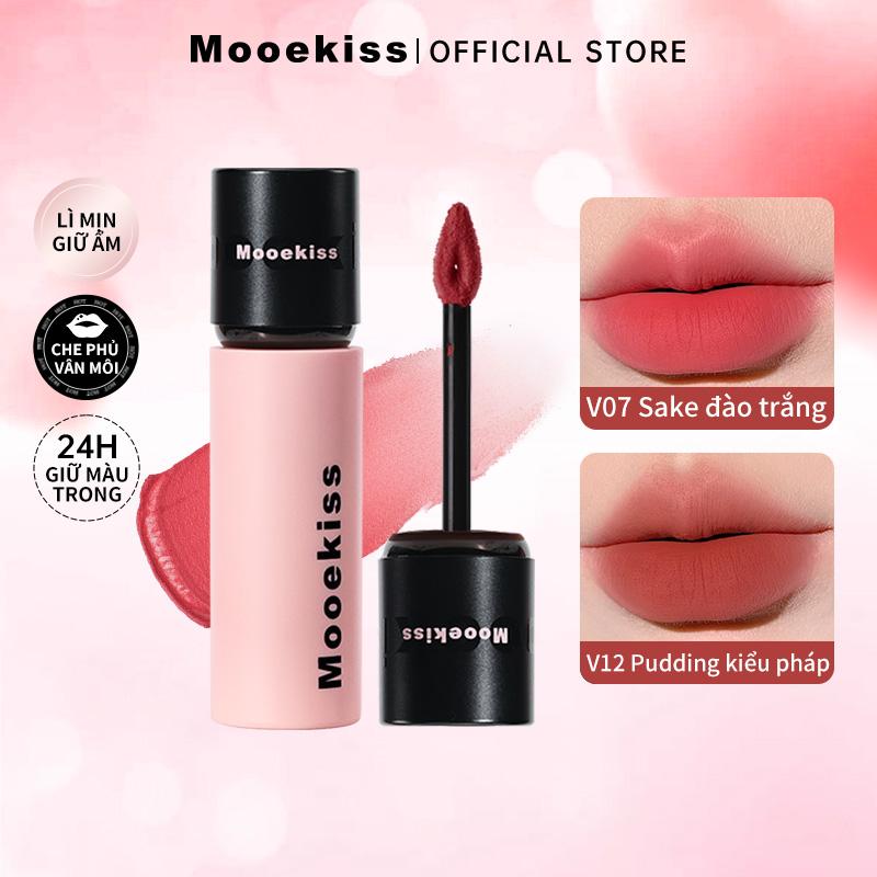 [Live Voucher 10K] Son Môi Mooekiss Son Bùn Lì Mềm Mịn Như Nhung Giúp Làm Giảm Thâm Môi Sáng Da Cho Tone Da Vàng 3g*1