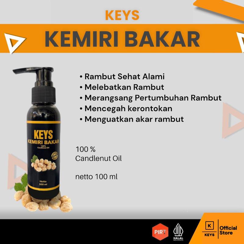 Keys Minyak Kemiri Bakar 100ml Kemiri Murni Minyak Penumbuh Rambut Penebal Rambut 1
