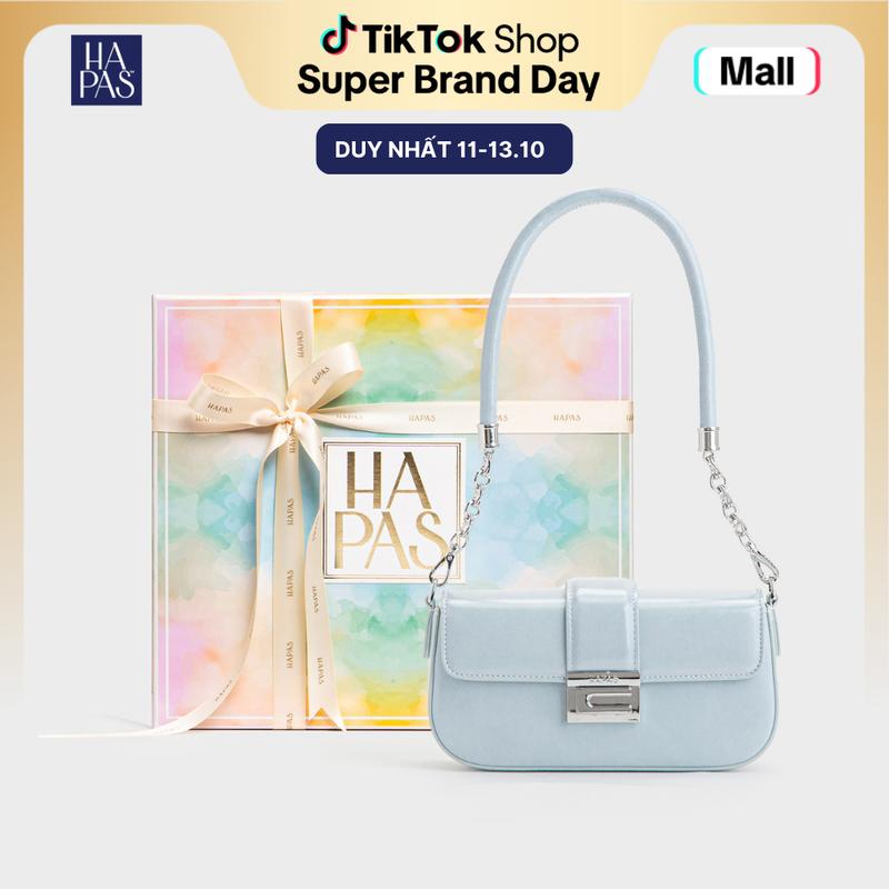 Túi Xách Nữ HAPAS Đai Ngang C Chic Cao Cấp Chính Hãng Đeo Vai Đơn Giản Size 21 Màu Xanh Ghi - TDV23056 - XG