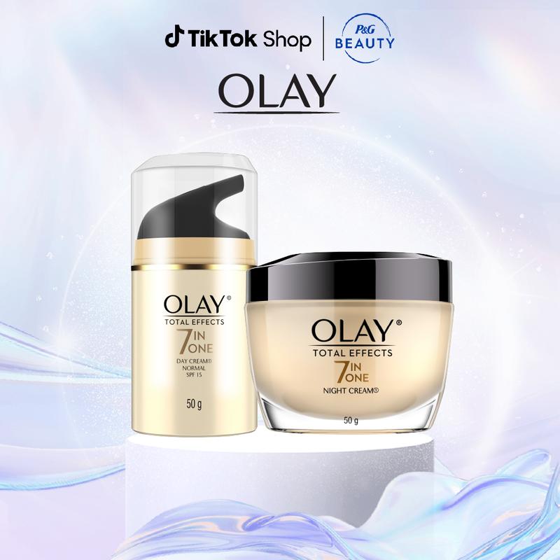 Combo 2: Kem Dưỡng Ẩm Ngày & Đêm Phục Hồi & Làm Chậm 7 Dấu Hiệu Lão OLAY TOTAL EFFECTS 50G X2