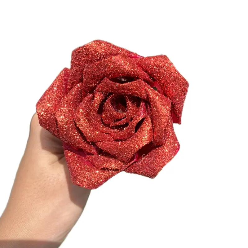 bunga satin gliter 2,5cm dan 4cm siap pakai 1