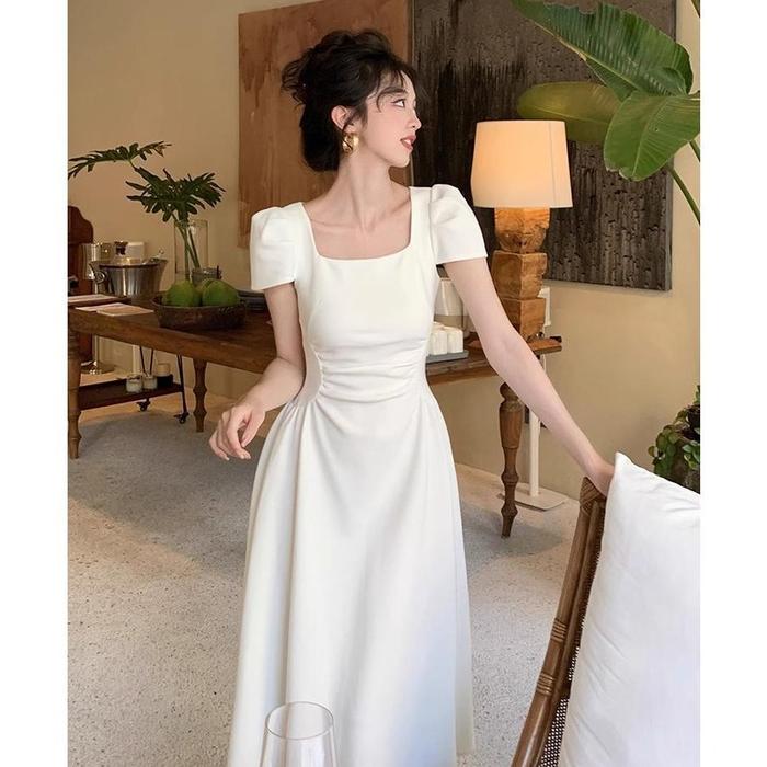 Promo 25010 white baju midi dress putih aesthetic elegant party dress  korean style kekinian terbaru 2025 elegan dan mewah wanita - 7995-white, L  - Kota Administrasi Jakarta Utara - Herthaduga1212 | Tokopedia