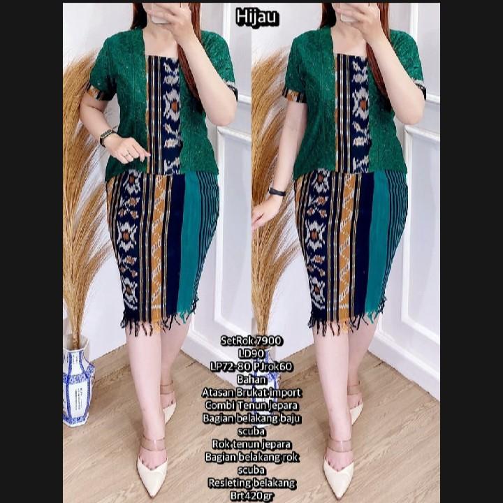 Product Introduction of SETELAN TENUN WANITA RUMBAI BAWAH ATASAN BROKAT, BAJU KEBAYA TENUN, BAJU ADAT, BAJU SERAGAM, BAJU CASUAL 6