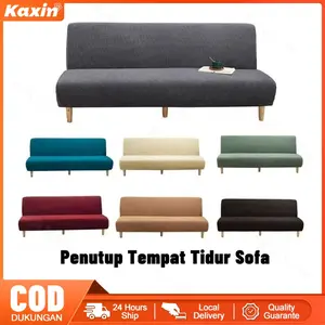 Waterproof Warna Solid Sofa Bed Cover Elastic sofa cover bed 1/2/3 Seater sarung sofa Penutup sofa ruang Anti selip cover sofa Tamu sarung sofa